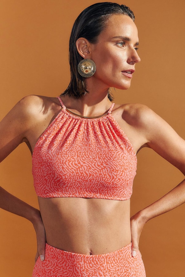 TOP COLAR FINGERS ROSA E TANGA HOT PANTS BELLA FINGERS ROSA FINGERS ROSA