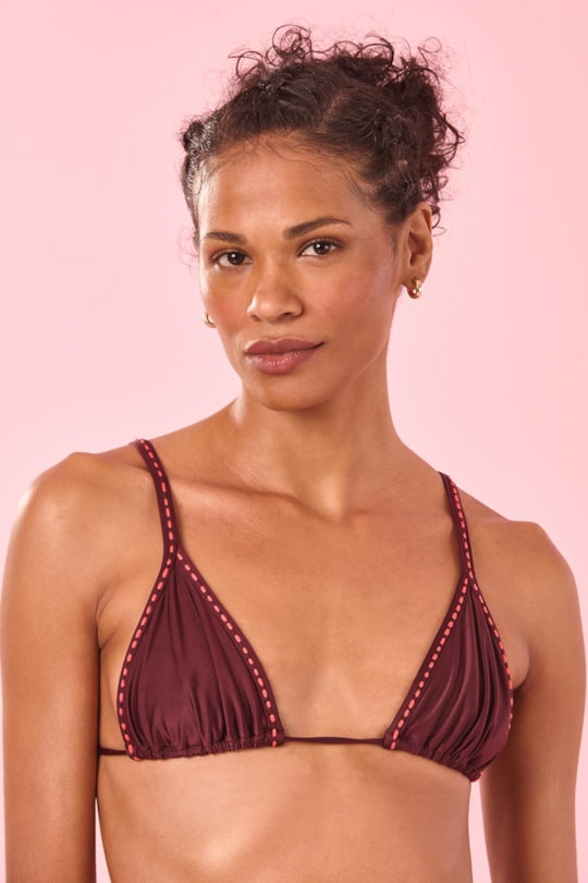 Imagem do produto TOP DANCE CORTININHA PESPONTO VER26 E TANGA DANCE PESPONTO VERDE VER26 VINHO