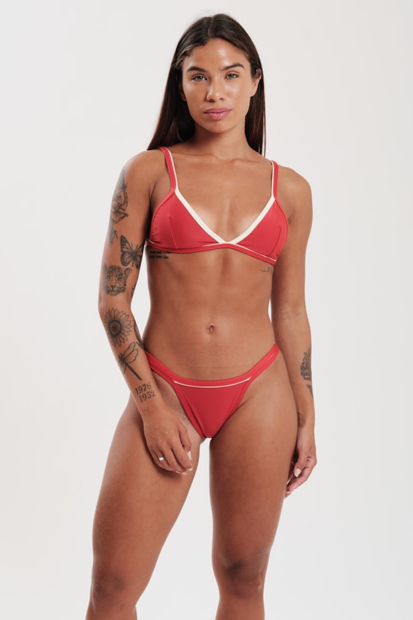 TOP DANCE LISO COLOR ALT22 E TANGA DANCE LISO VERMELHO