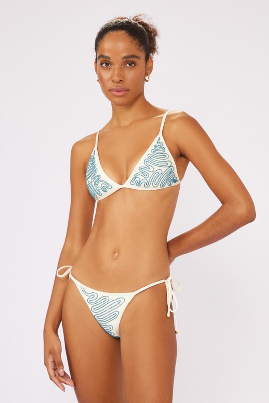 Imagem do produto TOP KENDAL BORDADO CORDA LISO E TANGA KENDAL BORDADO CORDA LISO PÉROLA