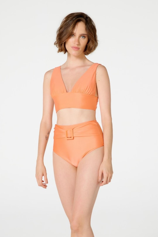 Imagem do produto TOP NEW SUM LISO E TANGA HOT PANTS ESSENCIAL LISO LARANJA