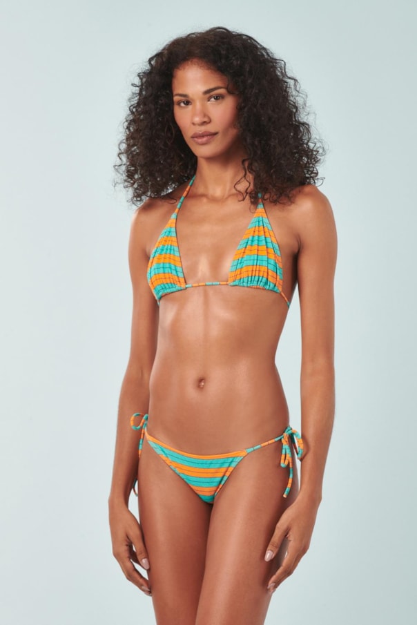 TOP TRIANGULO BOJO WAVE E TANGA LACINHO TAHITI WAVE