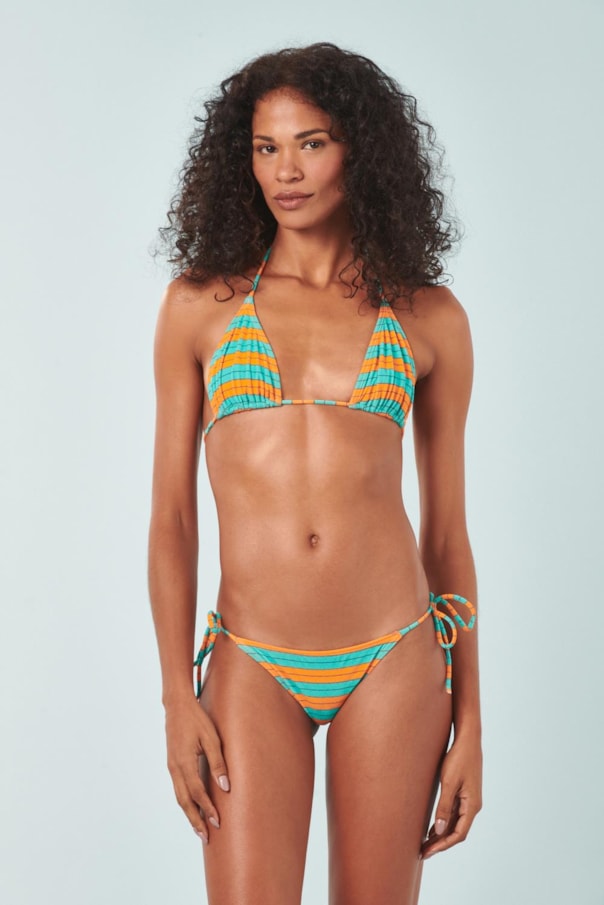 TOP TRIANGULO BOJO WAVE E TANGA LACINHO TAHITI WAVE