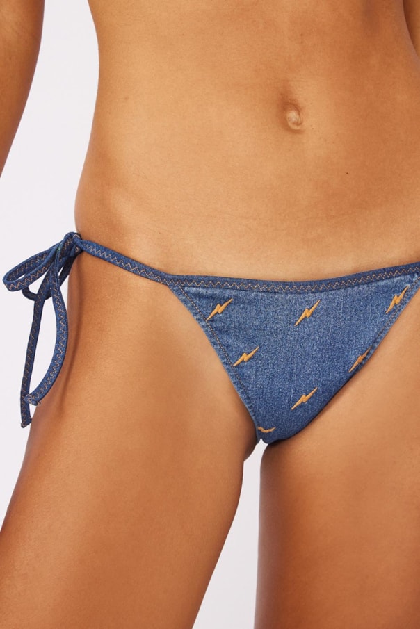 TOP TRIANGULO VIES JEANS E TANGA LACINHO VIES JEANS NEW GLUE