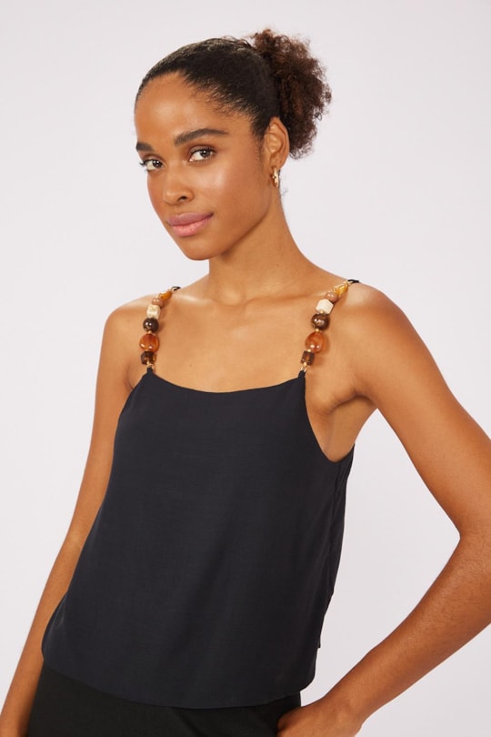 Blusa Alça Pedras Liso