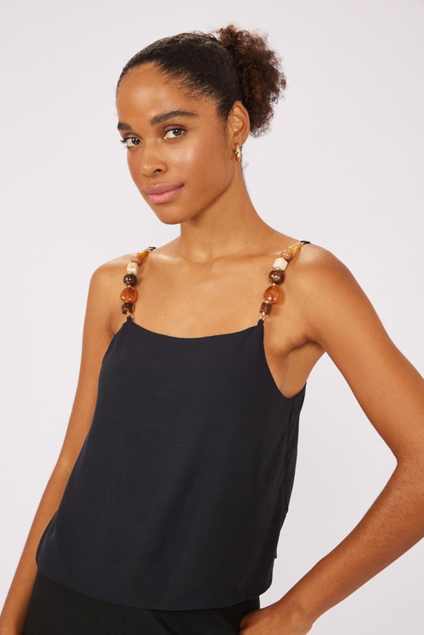 Blusa Alça Pedras Liso