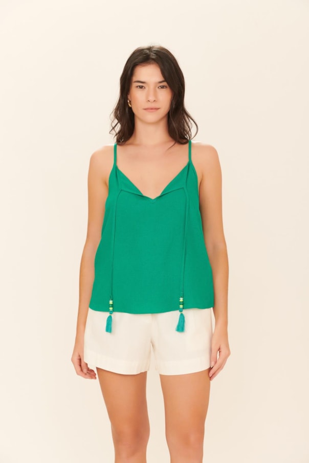 Blusa Alca Ponteiras Frente Lisa