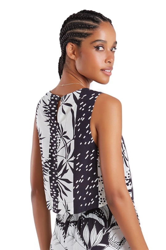 Imagem do produto Blusa Cropped Gota Barrado Eclipse