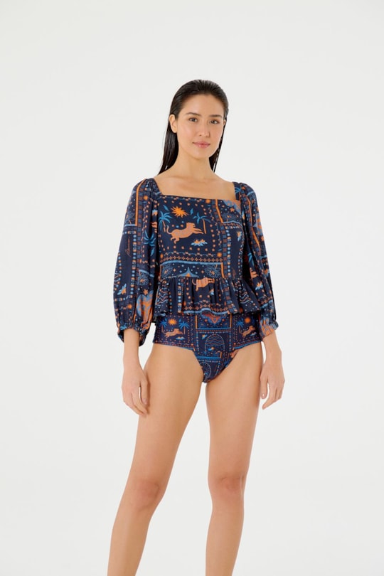 Imagem do produto Blusa Decote Quadrado Brilhante