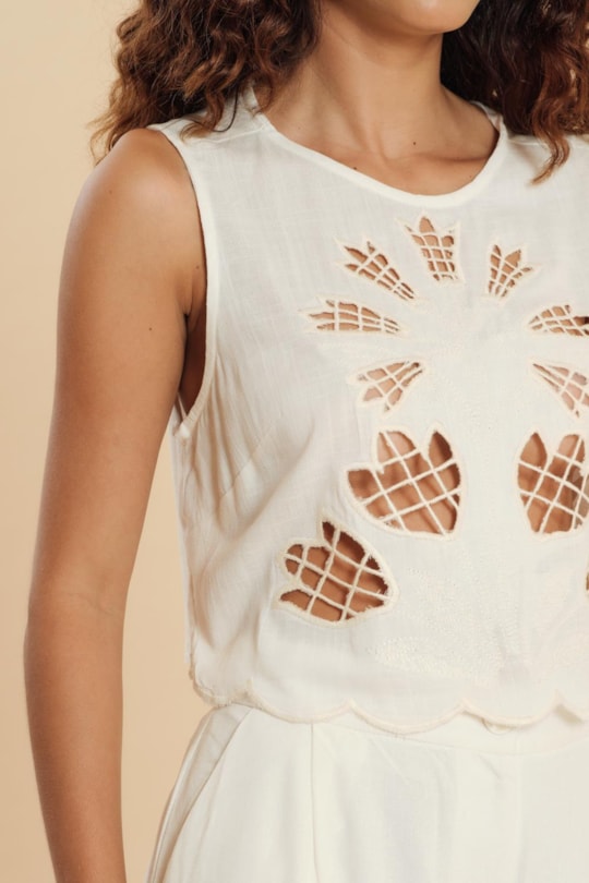 Imagem do produto Blusa Gota Bordado Richilieu Liso