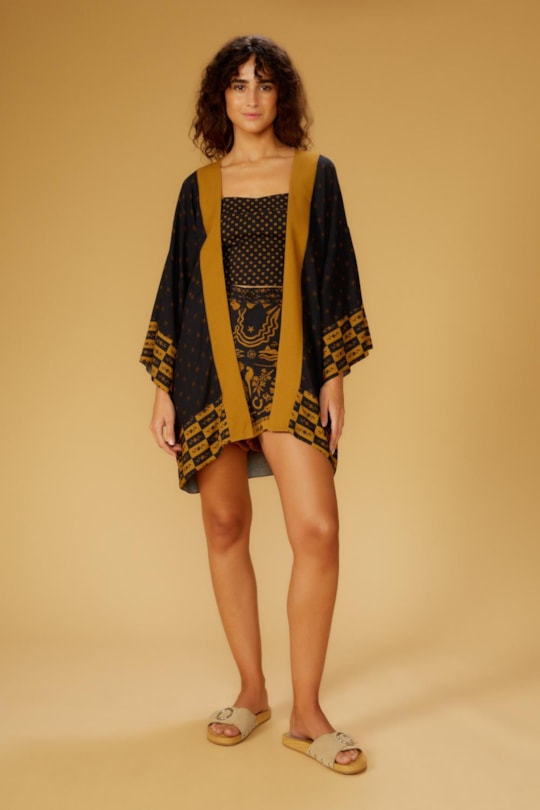 Blusa Kimono Barrado Festejo