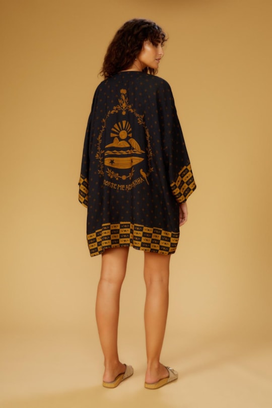 Blusa Kimono Barrado Festejo