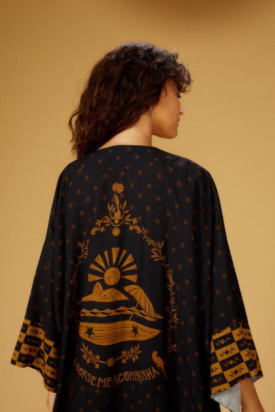 Imagem do produto Blusa Kimono Barrado Loc Festejo