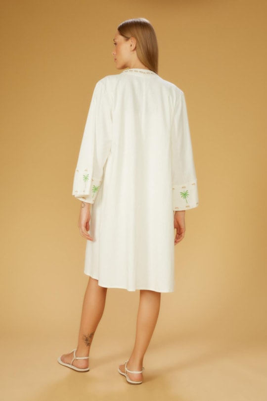 Imagem do produto Blusa Kimono Bordado Coqueirinhos