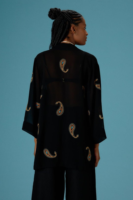 Imagem do produto Blusa Kimono Bordado Linha