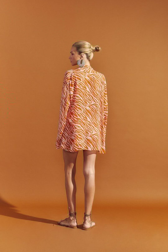 Blusa Kimono Estampa Zebra