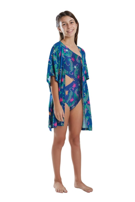 Imagem do produto Blusa Kimono Liv Onca Estelar Azul(Teen)