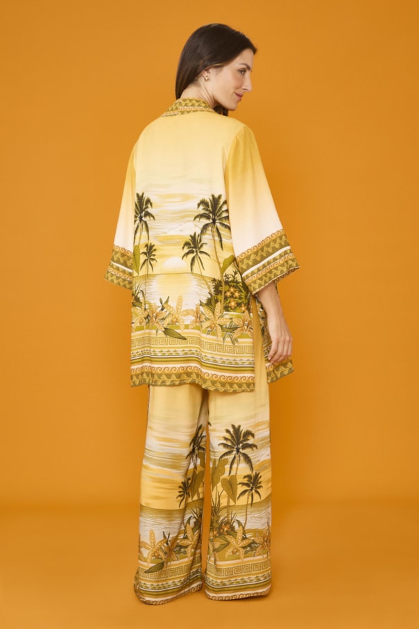 Blusa Kimono Loc Barrado Solar