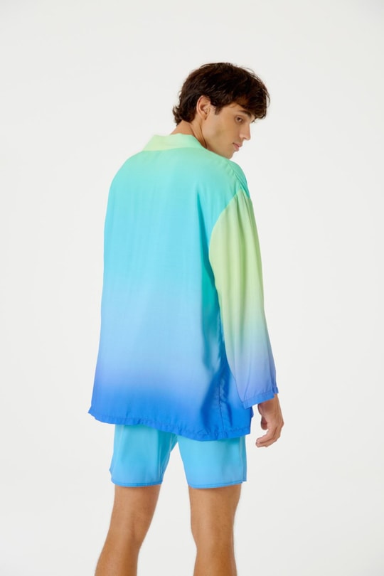 Imagem do produto Blusa Kimono Ryu Degrade Sky Barrado