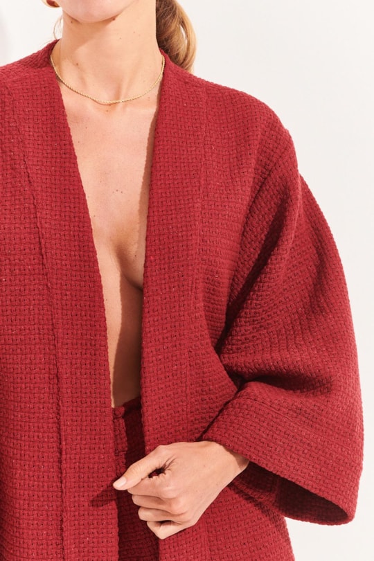Imagem do produto Blusa Kimono Textura Carmim