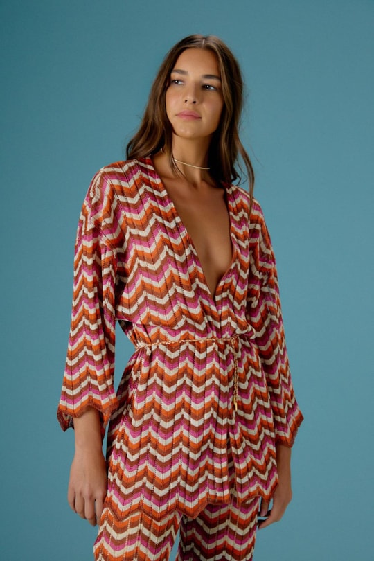 Imagem do produto Blusa Kimono Tricot Chevron