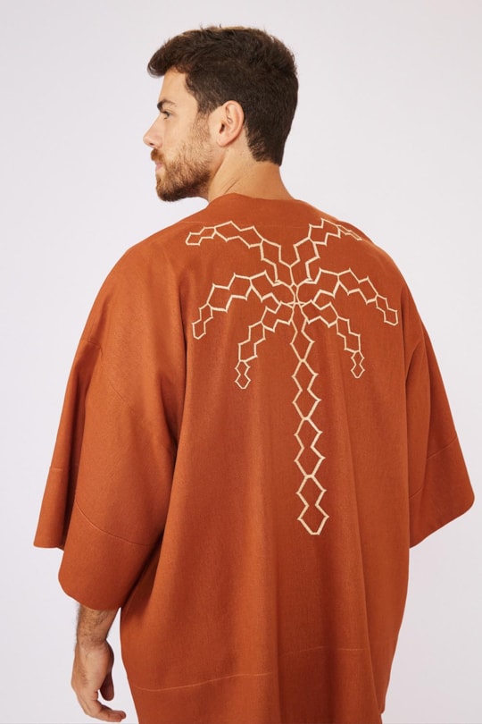 Imagem do produto Blusa Kimono Zez Bordado Coqueiro