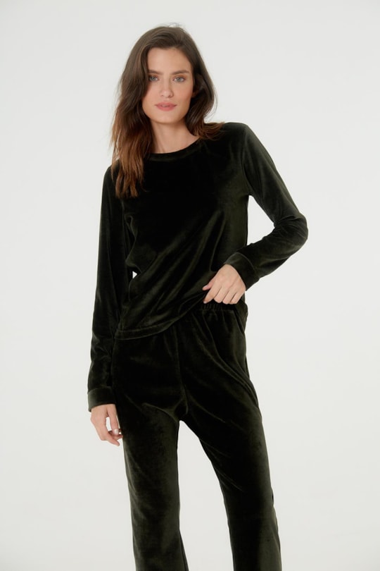 Blusa Manga Longa Plush Liso