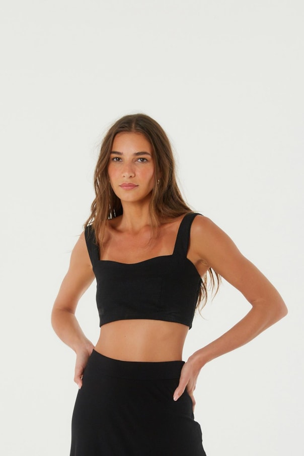 Blusa Top Alca Regulavel Liso