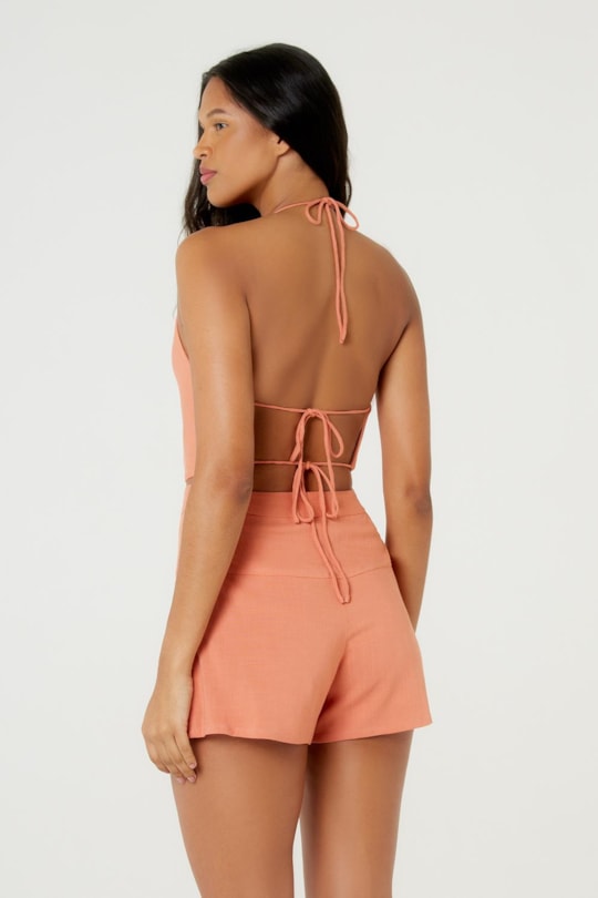 Blusa Top Ayla Decote Costas Color