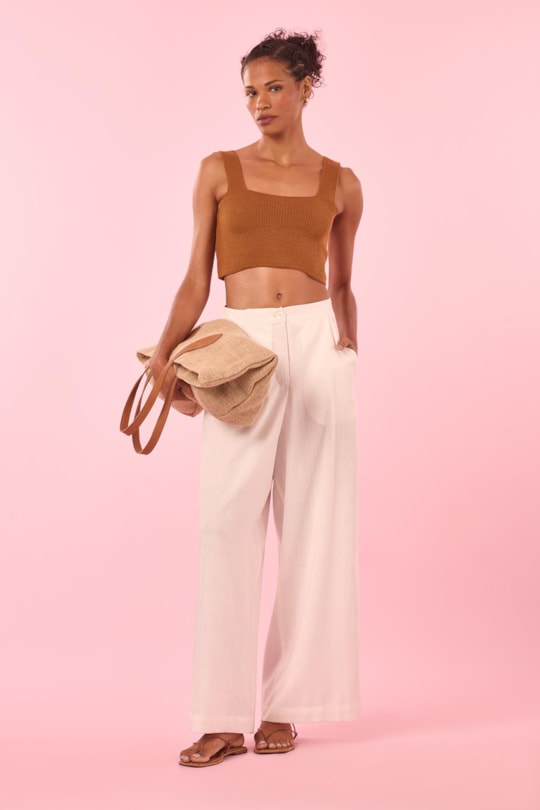 Blusa Top Faixa Tricot
