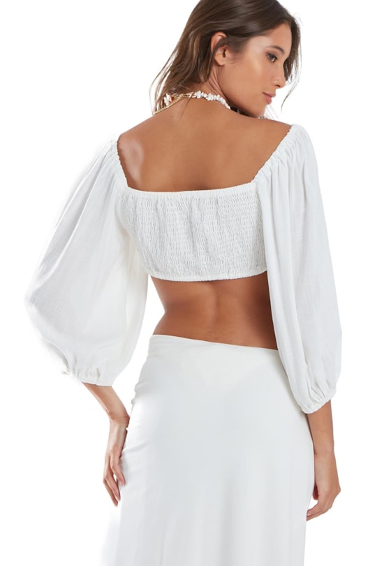 Imagem do produto Blusa Top Manga Lastex Liso