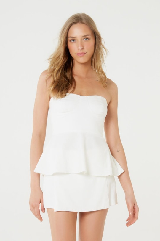 Imagem do produto Blusa Top Peplum Linho Liso