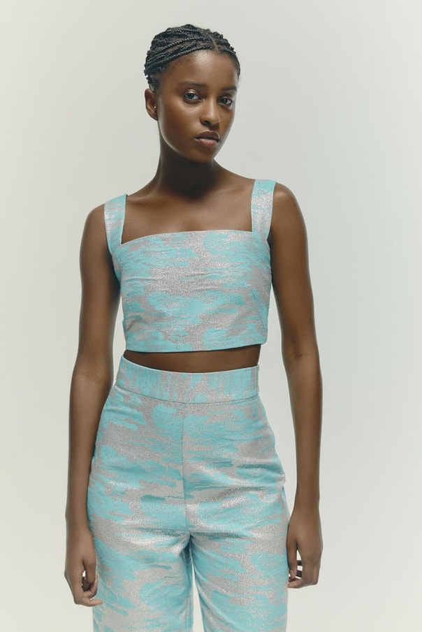 Blusa Top Renata Jacquard Americano