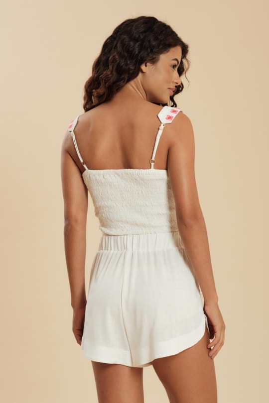 Imagem do produto Blusa Top Reto Bordado Neon