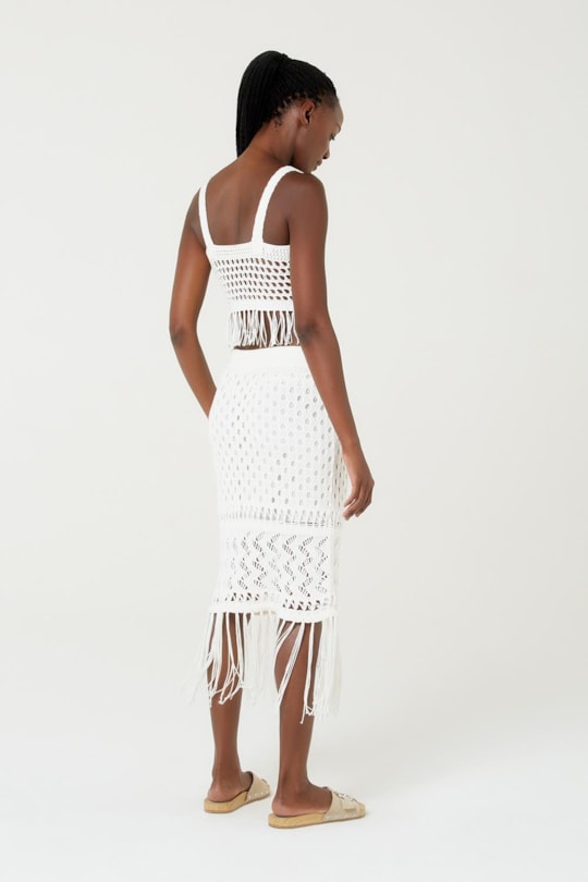 Imagem do produto Blusa Top Tricot Franja Liso