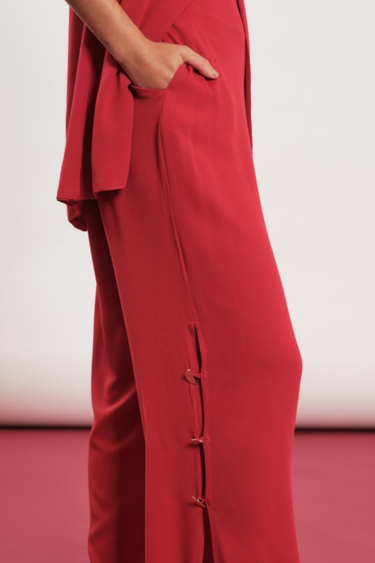 Imagem do produto Calca Alfaiataria Fenda Botoes Liso