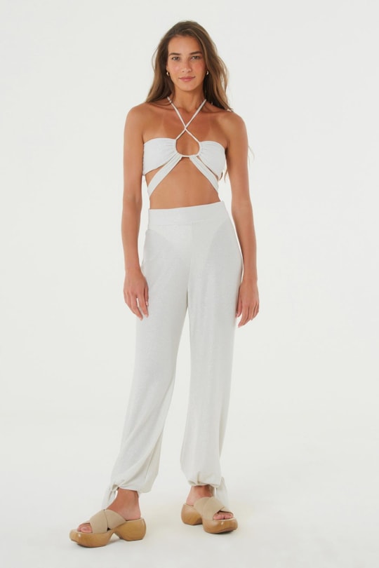 Imagem do produto Calca Amarracao Perna Lurex