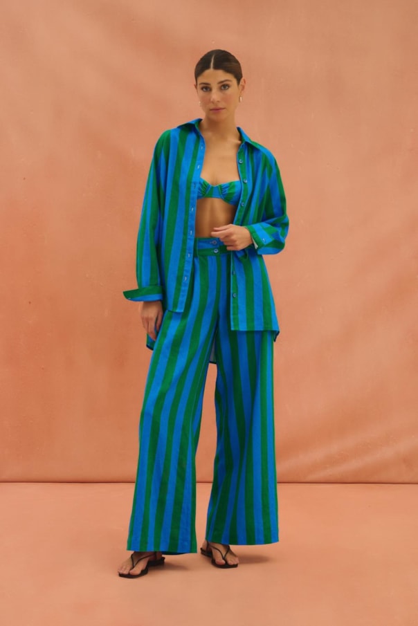 Calca Ampla Tina Est. Listrado