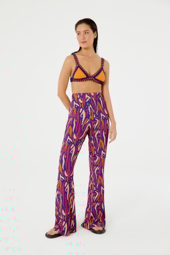 Imagem do produto Calca Flare Vazada Tigrado