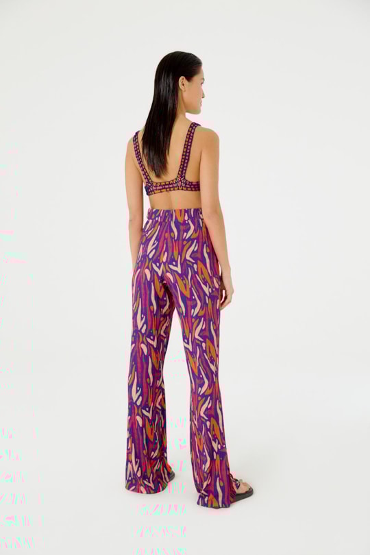 Imagem do produto Calca Flare Vazada Tigrado