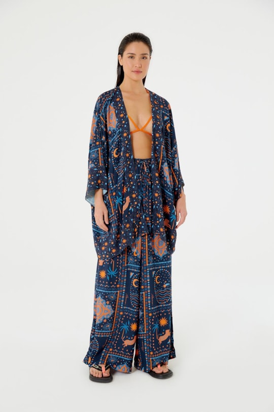 Imagem do produto Calca Pantalona Elastico Brilhante