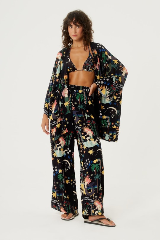 Imagem do produto Calca Pantalona Elastico Cintura Mistica