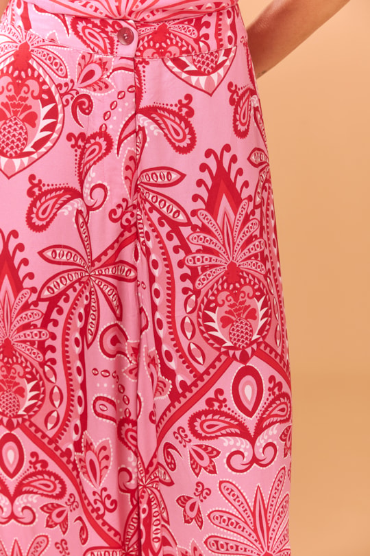 Imagem do produto Calca Pantalona Lenco Maracatu Rosa