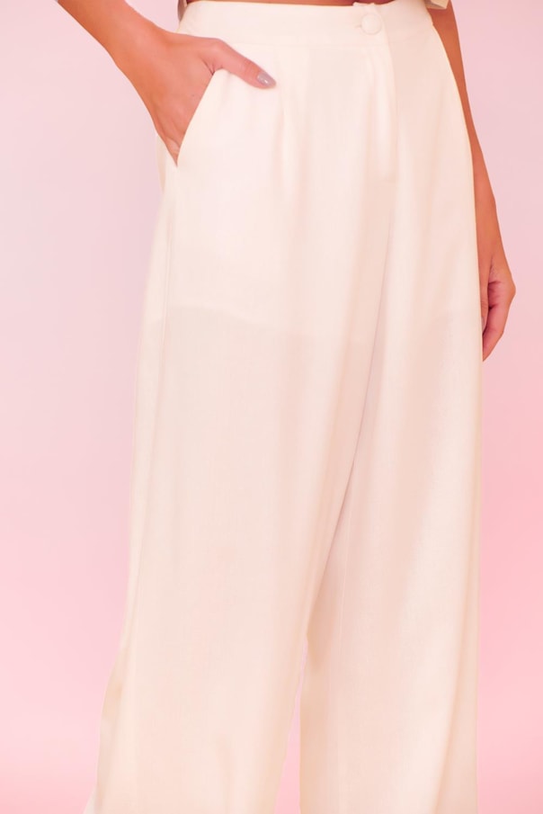 Calca Pantalona Linho Liso