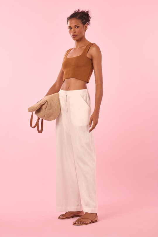 Imagem do produto Calca Pantalona Linho Liso