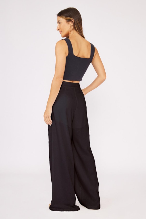 Calca Pantalona Linho Liso