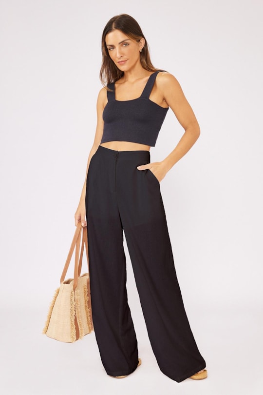 Calca Pantalona Linho Liso