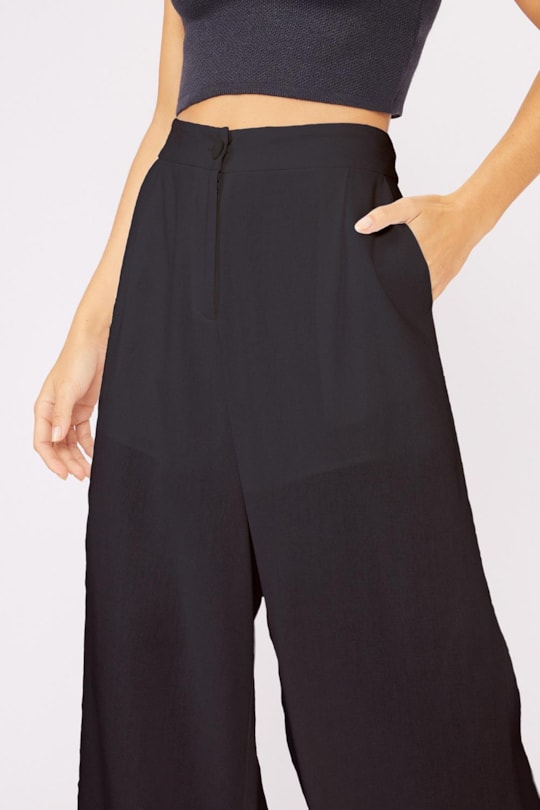 Calca Pantalona Linho Liso