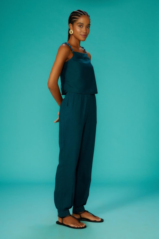 Imagem do produto Calca Pregas Barra Bolso