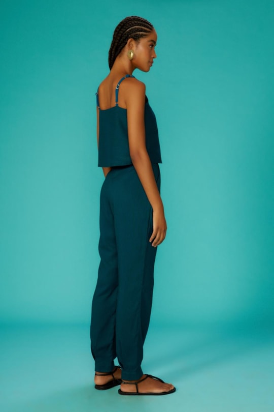 Imagem do produto Calca Pregas Barra Bolso